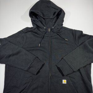 Carhartt Men's Full Zip Sweatshirt Relaxed Fit Midweight Black - Size 2XL